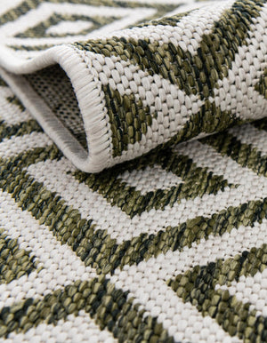 Green 7' 10 x 7' 10 Jill Zarin Outdoor Square Area Rug Weather Resistant for Patio, Deck, Terrace, Balcony, Porch Durable 100% Polypropylene Carpet for Outside for Sale at Rug Engine