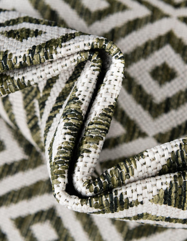 Green 7' 10 x 7' 10 Jill Zarin Outdoor Square Area Rug Weather Resistant for Patio, Deck, Terrace, Balcony, Porch Durable 100% Polypropylene Carpet for Outside for Sale at Rug Engine