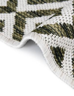 Green 7' 10 x 7' 10 Jill Zarin Outdoor Square Area Rug Weather Resistant for Patio, Deck, Terrace, Balcony, Porch Durable 100% Polypropylene Carpet for Outside for Sale at Rug Engine
