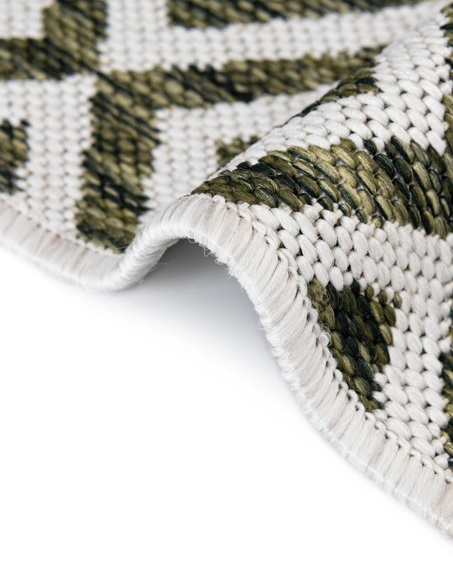 Green 7' 10 x 7' 10 Jill Zarin Outdoor Square Area Rug Weather Resistant for Patio, Deck, Terrace, Balcony, Porch Durable 100% Polypropylene Carpet for Outside for Sale at Rug Engine
