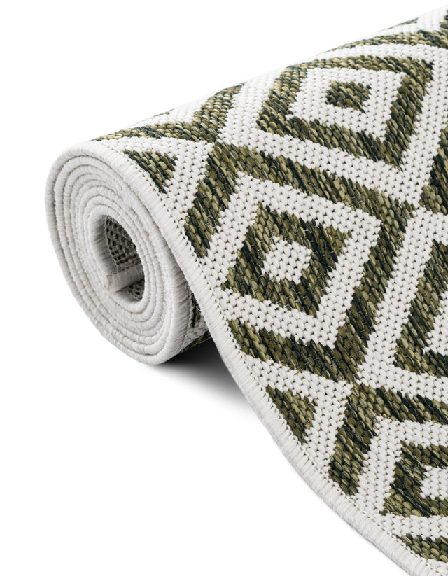 Green 7' 10 x 7' 10 Jill Zarin Outdoor Square Area Rug Weather Resistant for Patio, Deck, Terrace, Balcony, Porch Durable 100% Polypropylene Carpet for Outside for Sale at Rug Engine