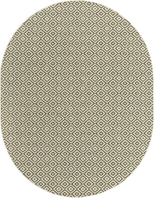 Green 7' 10 x 10' Jill Zarin Outdoor Oval Area Rug Weather Resistant for Patio, Deck, Terrace, Balcony, Porch Durable 100% Polypropylene Carpet for Outside for Sale at Rug Engine