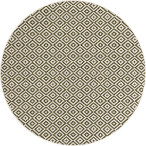 Green 6' 7 x 6' 7 Jill Zarin Outdoor Round Area Rug Weather Resistant for Patio, Deck, Terrace, Balcony, Porch Durable 100% Polypropylene Carpet for Outside for Sale at Rug Engine