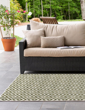Green 2' x 3' 1 Jill Zarin Outdoor Rectangle Area Rug Weather Resistant for Patio, Deck, Terrace, Balcony, Porch Durable 100% Polypropylene Carpet for Outside for Sale at Rug Engine