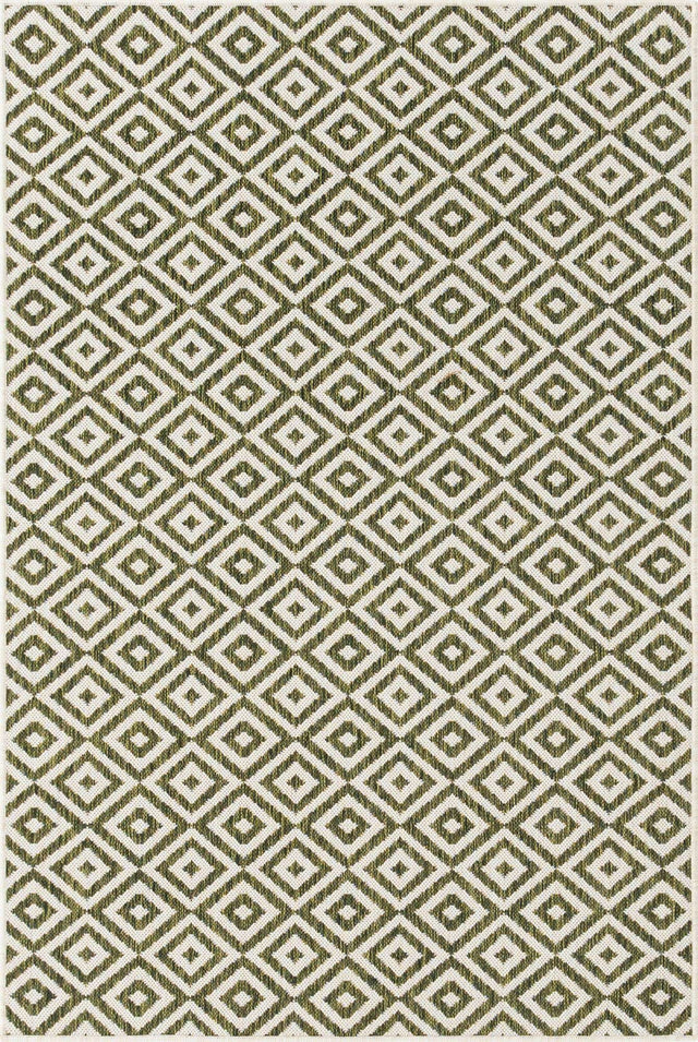 Green 4' 1 x 6' 1 Jill Zarin Outdoor Rectangle Area Rug Weather Resistant for Patio, Deck, Terrace, Balcony, Porch Durable 100% Polypropylene Carpet for Outside for Sale at Rug Engine