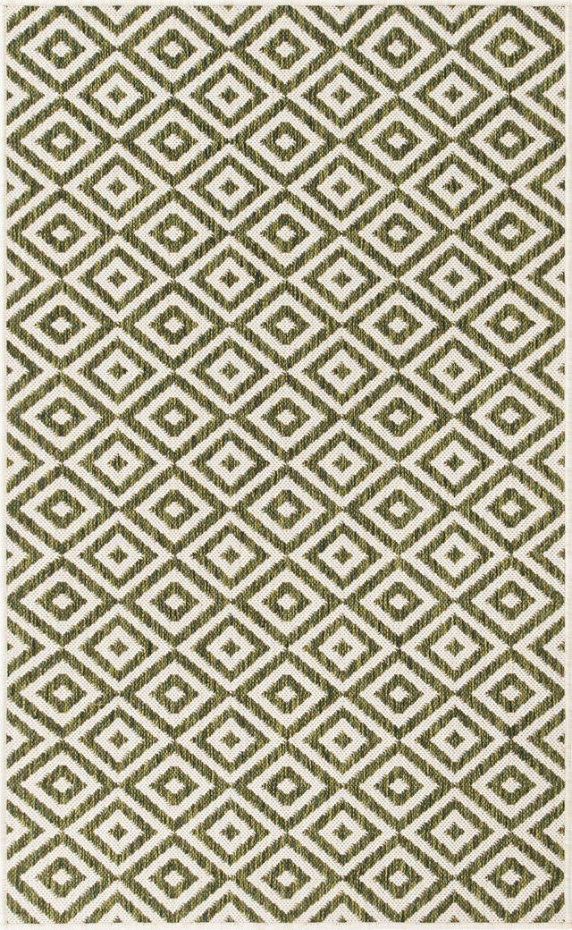 Green 3' 1 x 5' 3 Jill Zarin Outdoor Rectangle Area Rug Weather Resistant for Patio, Deck, Terrace, Balcony, Porch Durable 100% Polypropylene Carpet for Outside for Sale at Rug Engine