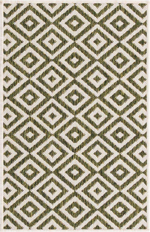 Green 2' x 3' 1 Jill Zarin Outdoor Rectangle Area Rug Weather Resistant for Patio, Deck, Terrace, Balcony, Porch Durable 100% Polypropylene Carpet for Outside for Sale at Rug Engine