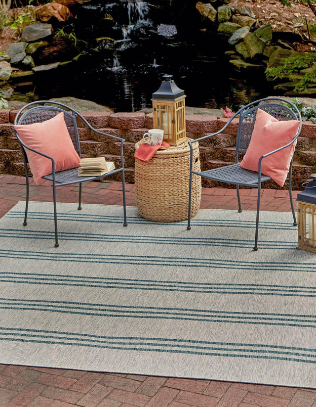 Light Gray 7' 10 x 7' 10 Jill Zarin Outdoor Square Area Rug Weather Resistant for Patio, Deck, Terrace, Balcony, Porch Durable 100% Polypropylene Carpet for Outside for Sale at Rug Engine