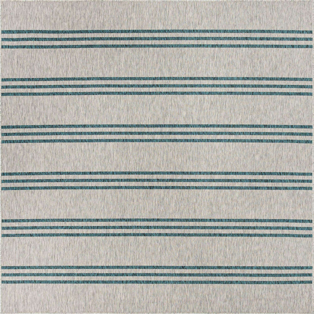 Light Gray 7' 10 x 7' 10 Jill Zarin Outdoor Square Area Rug Weather Resistant for Patio, Deck, Terrace, Balcony, Porch Durable 100% Polypropylene Carpet for Outside for Sale at Rug Engine