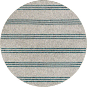 Light Gray 6' 7 x 6' 7 Jill Zarin Outdoor Round Area Rug Weather Resistant for Patio, Deck, Terrace, Balcony, Porch Durable 100% Polypropylene Carpet for Outside for Sale at Rug Engine