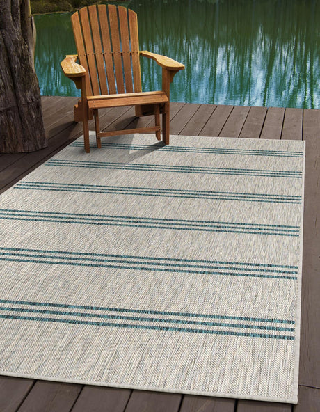 Light Gray 8' x 10' Jill Zarin Outdoor Rectangle Rug
