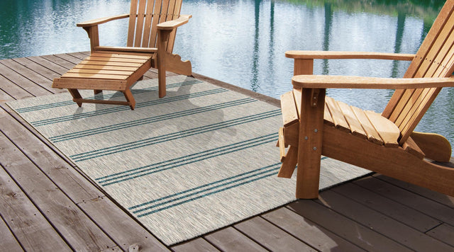 Light Gray 8' x 10' Jill Zarin Outdoor Rectangle Rug