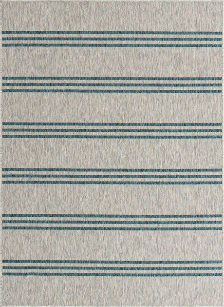 Light Gray 5' 3 x 8' Jill Zarin Outdoor Rectangle Rug