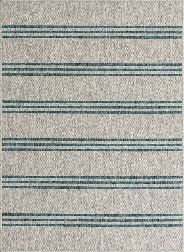 Light Gray 5' 3 x 8' Jill Zarin Outdoor Rectangle Rug
