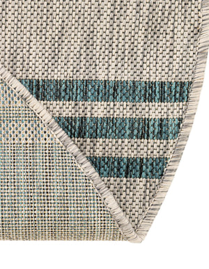 Light Gray 6' 7 x 6' 7 Jill Zarin Outdoor Round Area Rug Weather Resistant for Patio, Deck, Terrace, Balcony, Porch Durable 100% Polypropylene Carpet for Outside for Sale at Rug Engine