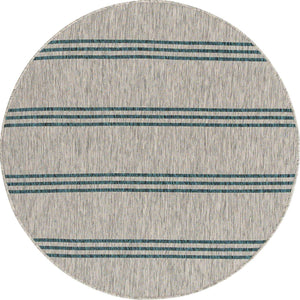 Light Gray 4' 1 x 4' 1 Jill Zarin Outdoor Round Area Rug Weather Resistant for Patio, Deck, Terrace, Balcony, Porch Durable 100% Polypropylene Carpet for Outside for Sale at Rug Engine