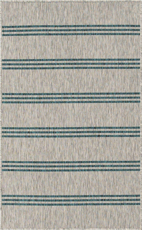 Light Gray 3' 1 x 5' 3 Jill Zarin Outdoor Rectangle Area Rug Weather Resistant for Patio, Deck, Terrace, Balcony, Porch Durable 100% Polypropylene Carpet for Outside for Sale at Rug Engine