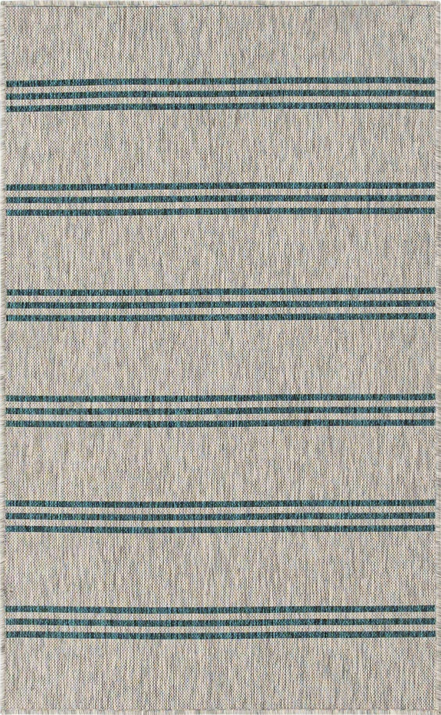 Light Gray 3' 1 x 5' 3 Jill Zarin Outdoor Rectangle Area Rug Weather Resistant for Patio, Deck, Terrace, Balcony, Porch Durable 100% Polypropylene Carpet for Outside for Sale at Rug Engine