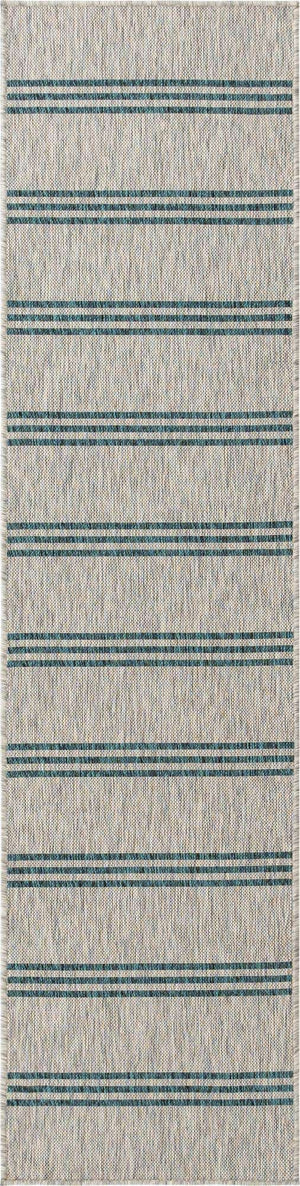 Light Gray 2' x 8' Jill Zarin Outdoor Runner Area Rug Weather Resistant for Patio, Deck, Terrace, Balcony, Porch Durable 100% Polypropylene Carpet for Outside for Sale at Rug Engine