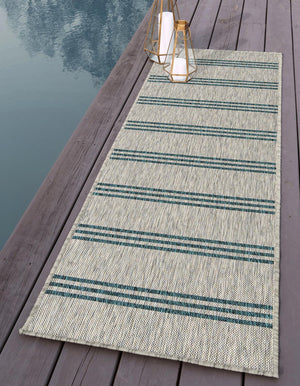 Light Gray 2' x 8' Jill Zarin Outdoor Runner Area Rug Weather Resistant for Patio, Deck, Terrace, Balcony, Porch Durable 100% Polypropylene Carpet for Outside for Sale at Rug Engine