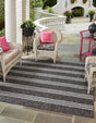 Charcoal 7' 10 x 7' 10 Jill Zarin Outdoor Square Area Rug Weather Resistant for Patio, Deck, Terrace, Balcony, Porch Durable 100% Polypropylene Carpet for Outside for Sale at Rug Engine