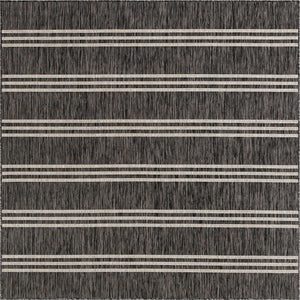 Charcoal 7' 10 x 7' 10 Jill Zarin Outdoor Square Area Rug Weather Resistant for Patio, Deck, Terrace, Balcony, Porch Durable 100% Polypropylene Carpet for Outside for Sale at Rug Engine