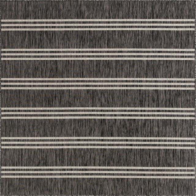 Charcoal 7' 10 x 7' 10 Jill Zarin Outdoor Square Area Rug Weather Resistant for Patio, Deck, Terrace, Balcony, Porch Durable 100% Polypropylene Carpet for Outside for Sale at Rug Engine