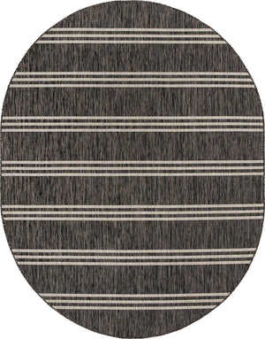 Charcoal 7' 10 x 10' Jill Zarin Outdoor Oval Area Rug Weather Resistant for Patio, Deck, Terrace, Balcony, Porch Durable 100% Polypropylene Carpet for Outside for Sale at Rug Engine