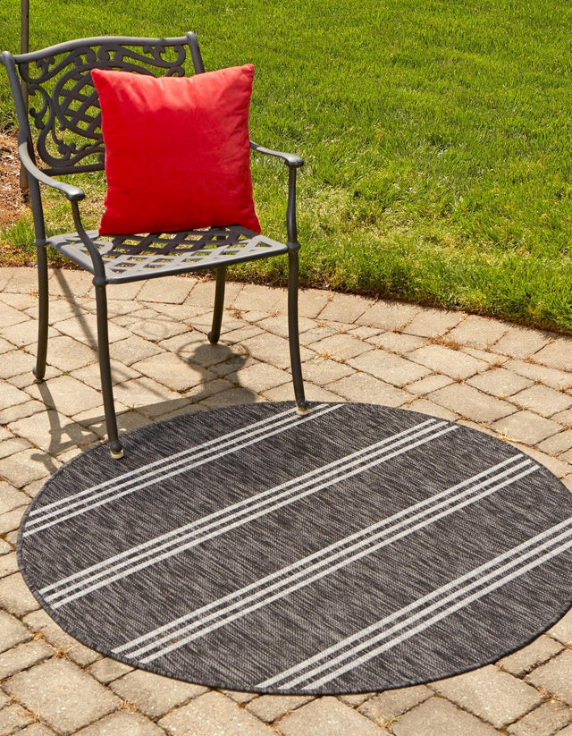 Charcoal 13' 1 x 13' 1 Jill Zarin Outdoor Round Area Rug Weather Resistant for Patio, Deck, Terrace, Balcony, Porch Durable 100% Polypropylene Carpet for Outside for Sale at Rug Engine
