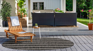 Charcoal 12' x 12' Jill Zarin Outdoor Round Area Rug Weather Resistant for Patio, Deck, Terrace, Balcony, Porch Durable 100% Polypropylene Carpet for Outside for Sale at Rug Engine