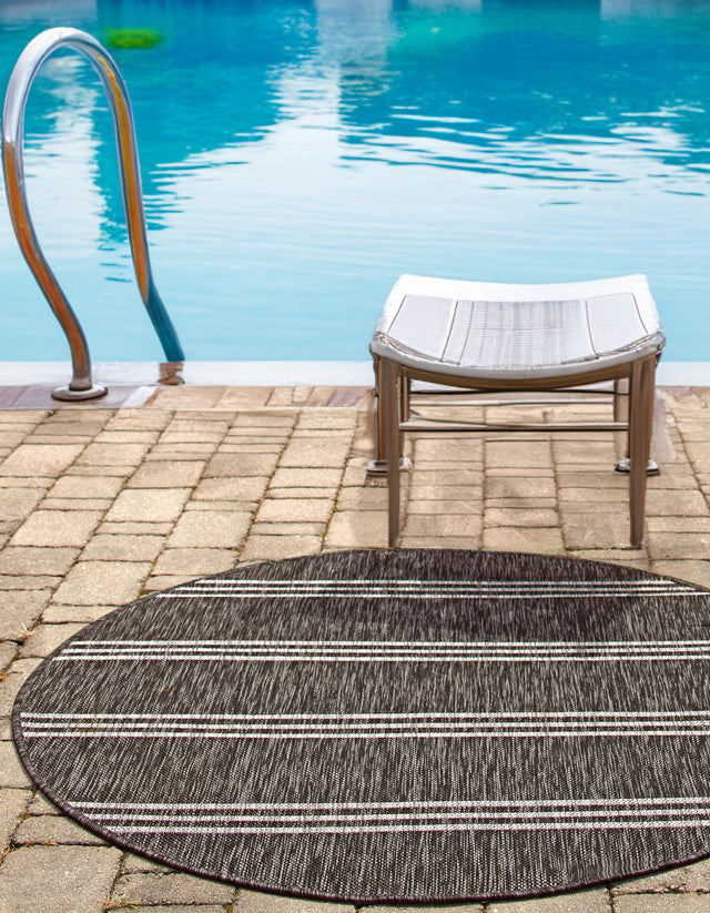 Charcoal 6' 1 x 6' 1 Jill Zarin Outdoor Round Rug