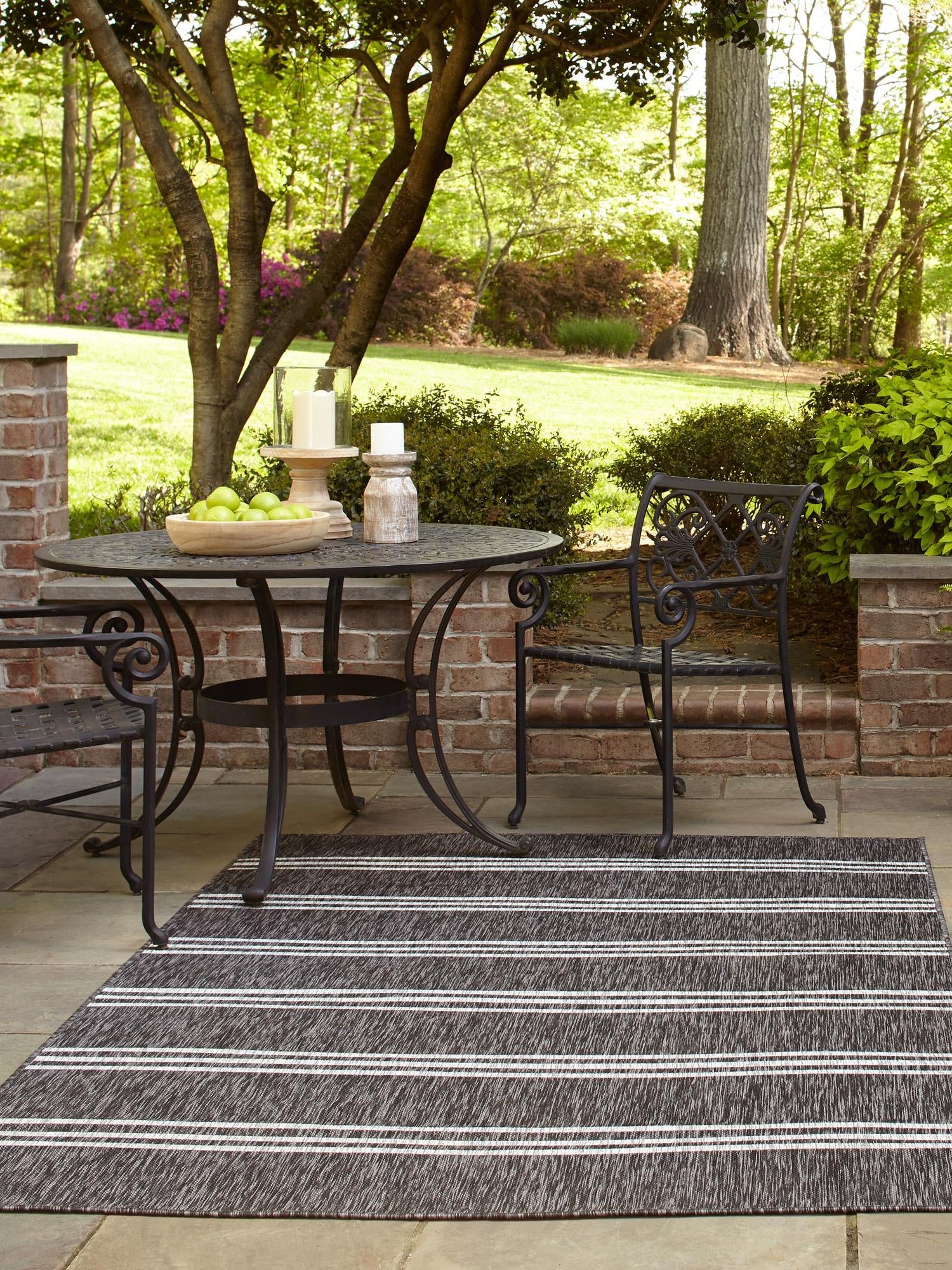 Charcoal 7' 10 x 11' Jill Zarin Outdoor Rectangle Area Rug Weather Resistant for Patio, Deck, Terrace, Balcony, Porch Durable 100% Polypropylene Carpet for Outside for Sale at Rug Engine