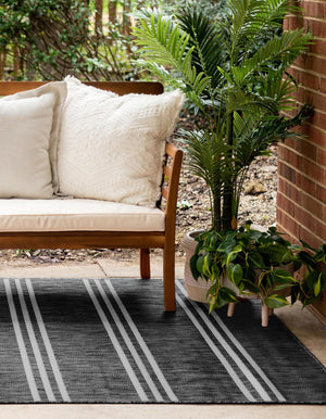 Charcoal 7' 1 x 10' Jill Zarin Outdoor Rectangle Area Rug Weather Resistant for Patio, Deck, Terrace, Balcony, Porch Durable 100% Polypropylene Carpet for Outside for Sale at Rug Engine