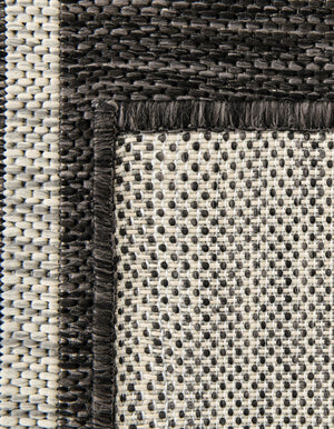 Charcoal 7' 1 x 10' Jill Zarin Outdoor Rectangle Area Rug Weather Resistant for Patio, Deck, Terrace, Balcony, Porch Durable 100% Polypropylene Carpet for Outside for Sale at Rug Engine