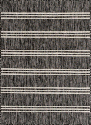 Charcoal 5' 3 x 8' Jill Zarin Outdoor Rectangle Area Rug Weather Resistant for Patio, Deck, Terrace, Balcony, Porch Durable 100% Polypropylene Carpet for Outside for Sale at Rug Engine