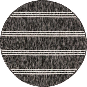 Charcoal 4' 1 x 4' 1 Jill Zarin Outdoor Round Area Rug Weather Resistant for Patio, Deck, Terrace, Balcony, Porch Durable 100% Polypropylene Carpet for Outside for Sale at Rug Engine