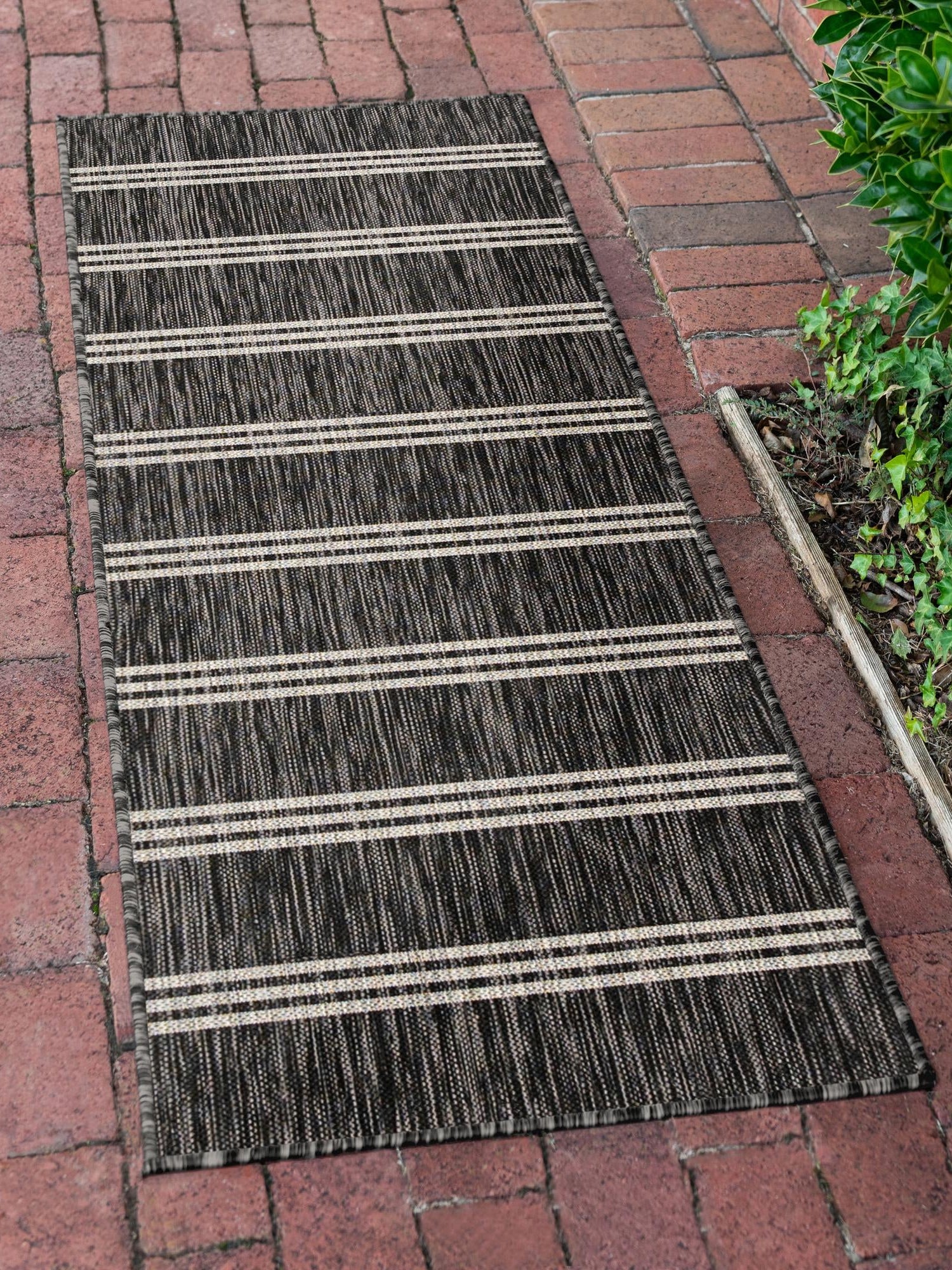 Charcoal 2' x 6' 1 Jill Zarin Outdoor Runner Area Rug Weather Resistant for Patio, Deck, Terrace, Balcony, Porch Durable 100% Polypropylene Carpet for Outside for Sale at Rug Engine