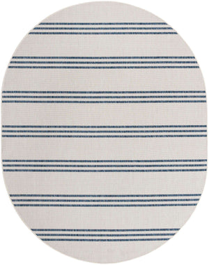 Ivory 7' 10 x 10' Jill Zarin Outdoor Oval Area Rug Weather Resistant for Patio, Deck, Terrace, Balcony, Porch Durable 100% Polypropylene Carpet for Outside for Sale at Rug Engine