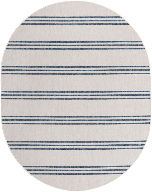 Ivory 7' 10 x 10' Jill Zarin Outdoor Oval Area Rug Weather Resistant for Patio, Deck, Terrace, Balcony, Porch Durable 100% Polypropylene Carpet for Outside for Sale at Rug Engine