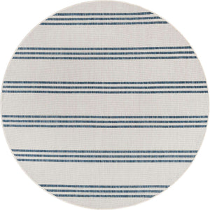 Ivory 6' 7 x 6' 7 Jill Zarin Outdoor Round Area Rug Weather Resistant for Patio, Deck, Terrace, Balcony, Porch Durable 100% Polypropylene Carpet for Outside for Sale at Rug Engine
