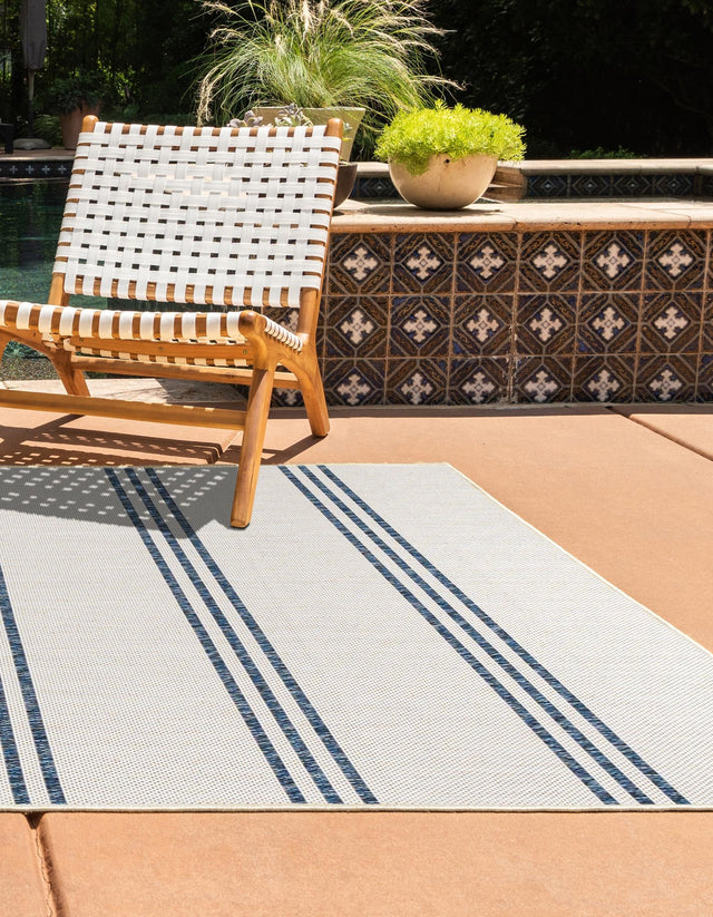 Ivory 5' 3 x 8' Jill Zarin Outdoor Rectangle Area Rug Weather Resistant for Patio, Deck, Terrace, Balcony, Porch Durable 100% Polypropylene Carpet for Outside for Sale at Rug Engine