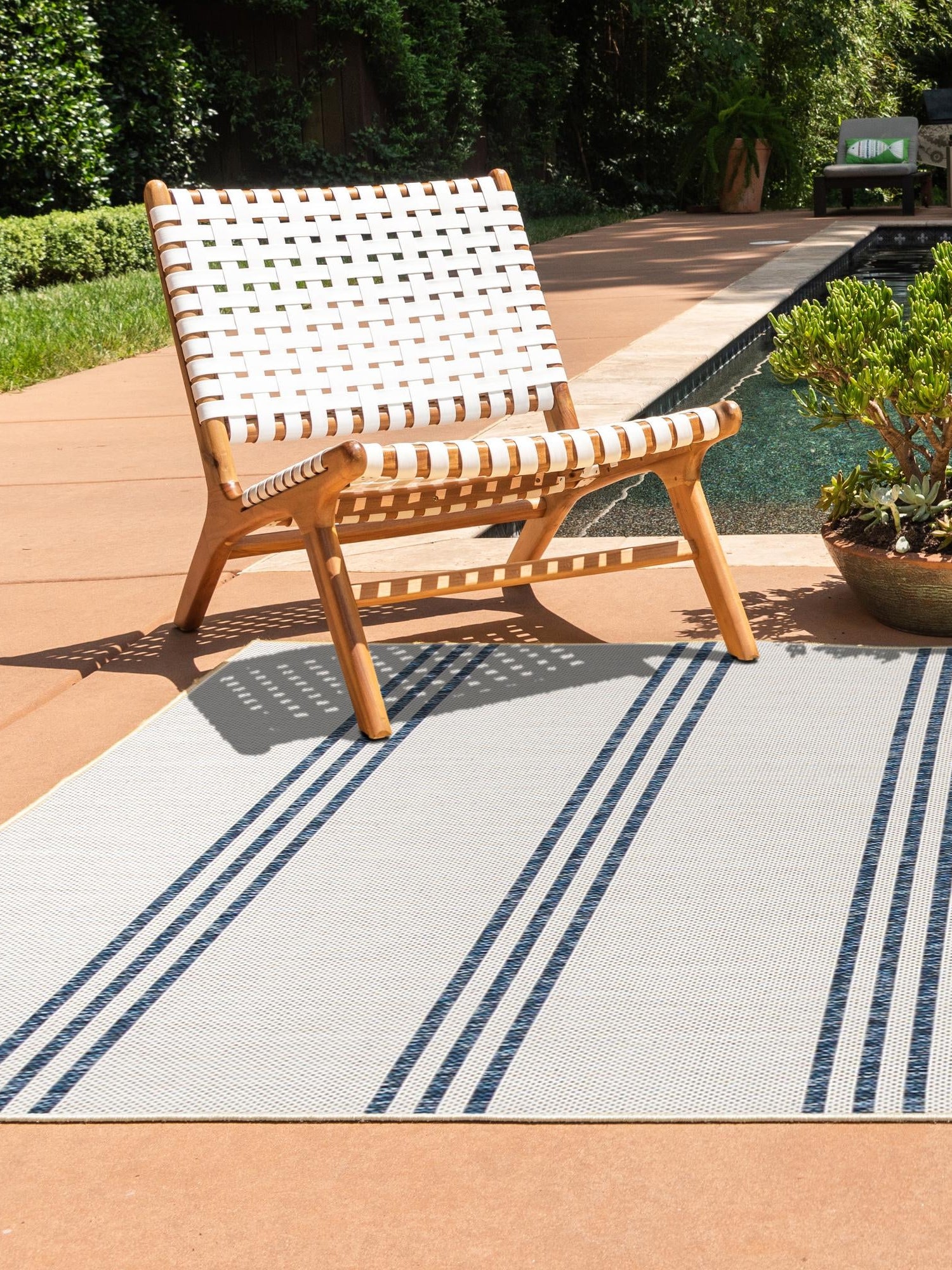 Ivory 4' 1 x 6' 1 Jill Zarin Outdoor Rectangle Area Rug Weather Resistant for Patio, Deck, Terrace, Balcony, Porch Durable 100% Polypropylene Carpet for Outside for Sale at Rug Engine