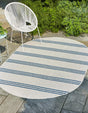 Ivory 5' 3 x 8' Jill Zarin Outdoor Oval Area Rug Weather Resistant for Patio, Deck, Terrace, Balcony, Porch Durable 100% Polypropylene Carpet for Outside for Sale at Rug Engine