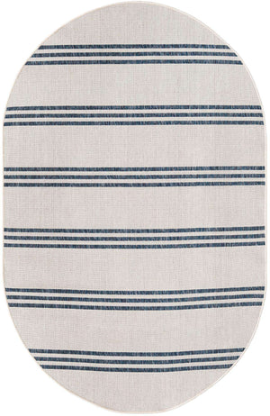 Ivory 5' 3 x 8' Jill Zarin Outdoor Oval Area Rug Weather Resistant for Patio, Deck, Terrace, Balcony, Porch Durable 100% Polypropylene Carpet for Outside for Sale at Rug Engine