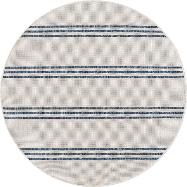 Ivory 4' 1 x 4' 1 Jill Zarin Outdoor Round Area Rug Weather Resistant for Patio, Deck, Terrace, Balcony, Porch Durable 100% Polypropylene Carpet for Outside for Sale at Rug Engine