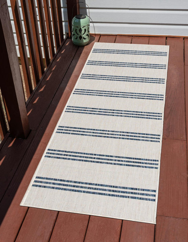 Ivory 2' x 6' 1 Jill Zarin Outdoor Runner Area Rug Weather Resistant for Patio, Deck, Terrace, Balcony, Porch Durable 100% Polypropylene Carpet for Outside for Sale at Rug Engine