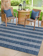 Blue 10' 8 x 10' 8 Jill Zarin Outdoor Square Area Rug Weather Resistant for Patio, Deck, Terrace, Balcony, Porch Durable 100% Polypropylene Carpet for Outside for Sale at Rug Engine