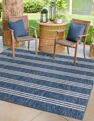 Blue 8' x 8' Jill Zarin Outdoor Square Rug
