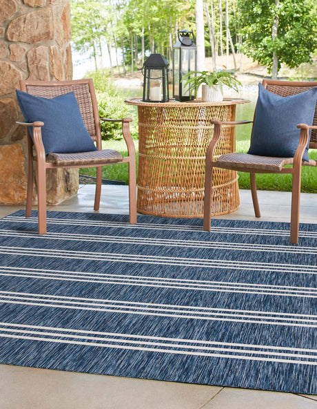 Blue 10' 8 x 10' 8 Jill Zarin Outdoor Square Area Rug Weather Resistant for Patio, Deck, Terrace, Balcony, Porch Durable 100% Polypropylene Carpet for Outside for Sale at Rug Engine