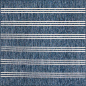 Blue 8' x 8' Jill Zarin Outdoor Square Rug